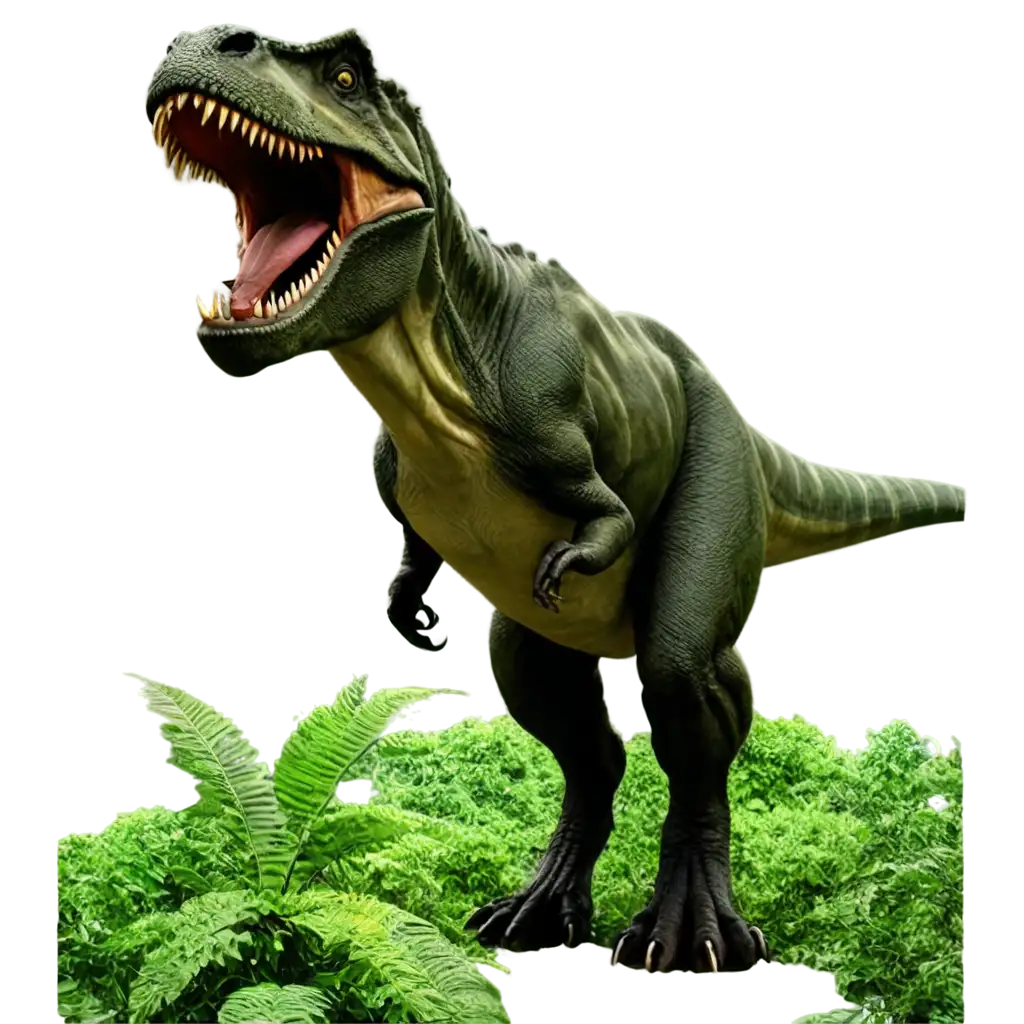 Roaring-Tyrannosaurus-Rex-PNG-A-Majestic-Prehistoric-Jungle-Predator