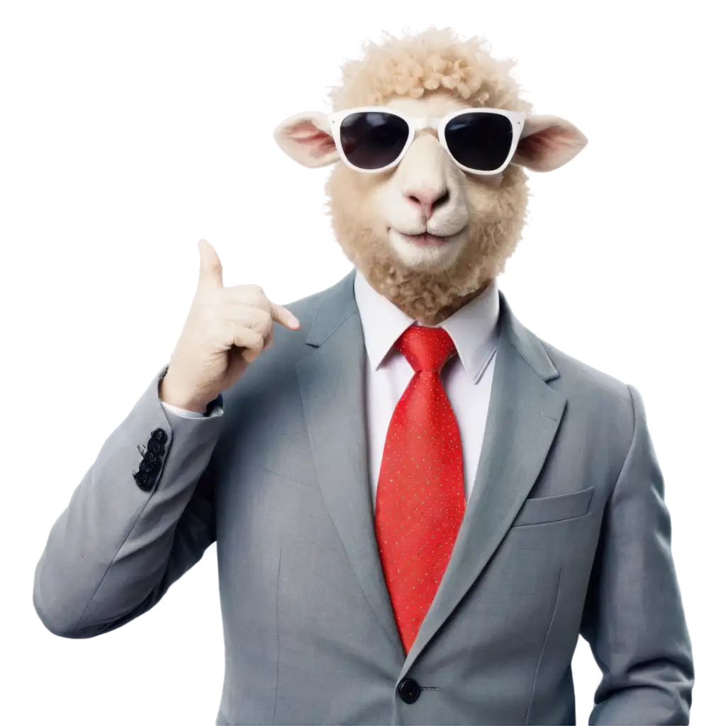 cool sheep wearing suit
and sunglasses
