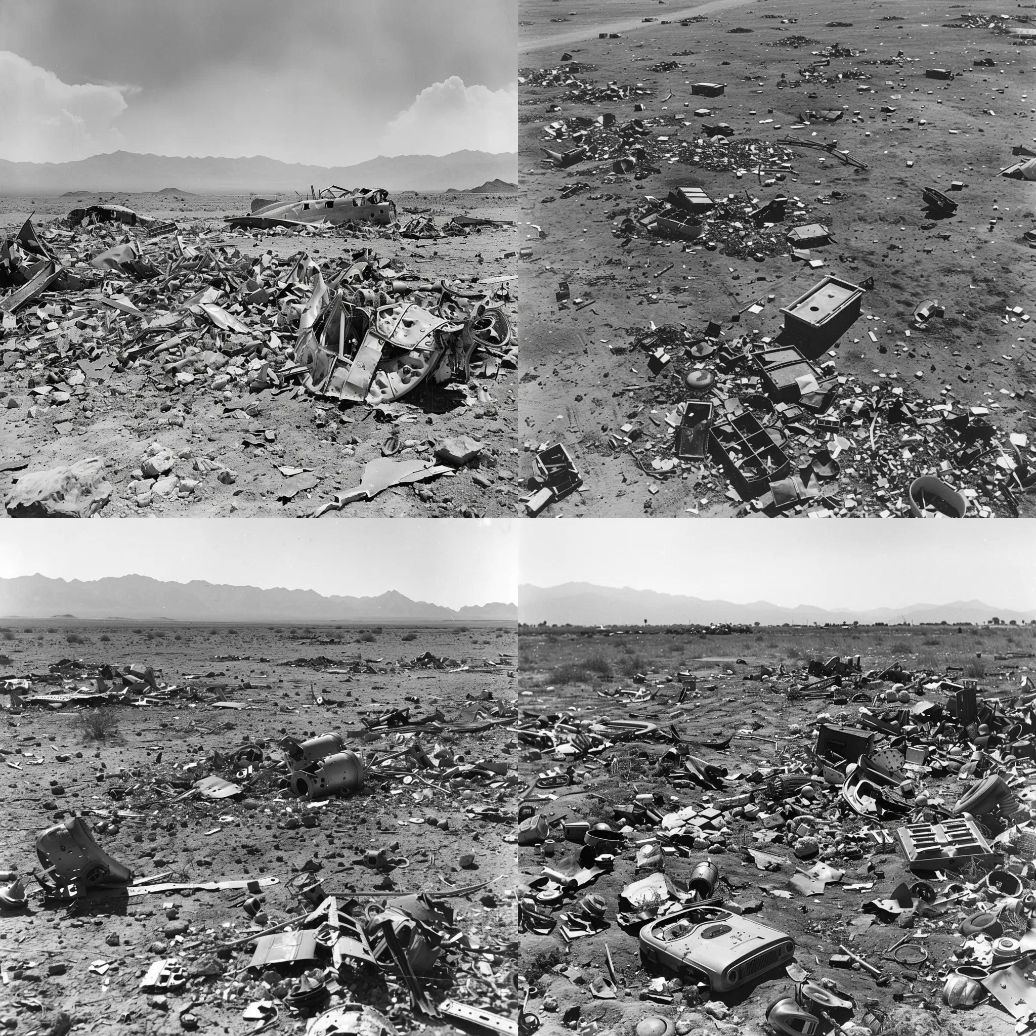 Roswell UFO crash debris field photo from 1947
