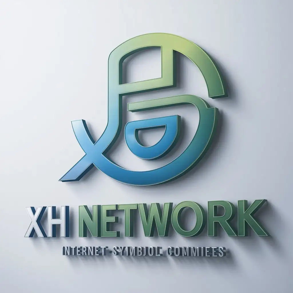 a logo design,with the text "XH Network", main symbol:liu shui,Moderate,be used in Internet industry,clear background