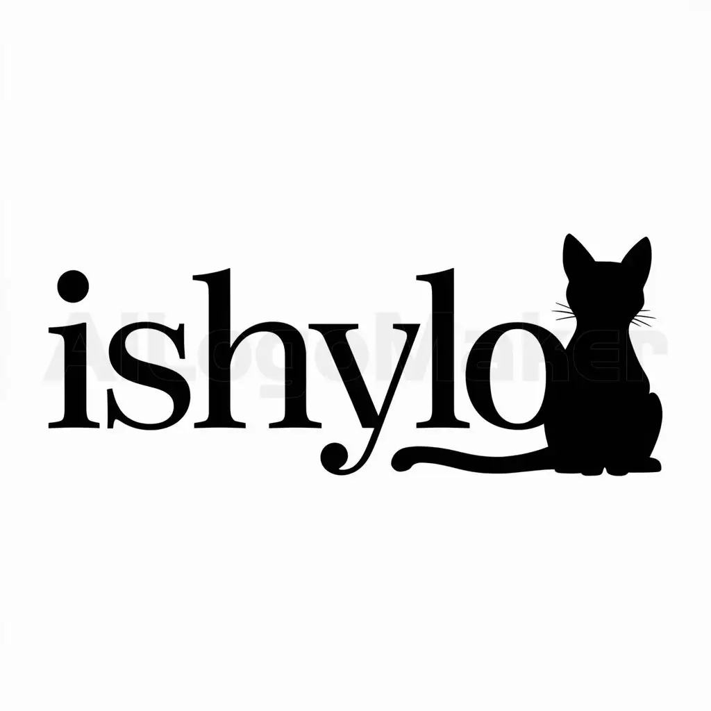 a logo design,with the text "iShyLo", main symbol:Cat silhouette,Moderate,be used in Animals Pets industry,clear background