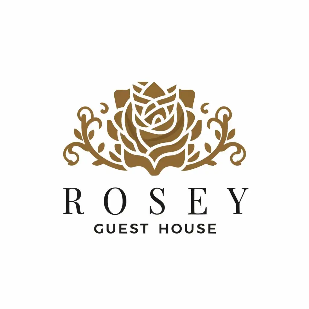 a logo design,with the text "Rosey Guest House", main symbol:Roses,complex,be used in Real Estate industry,clear background