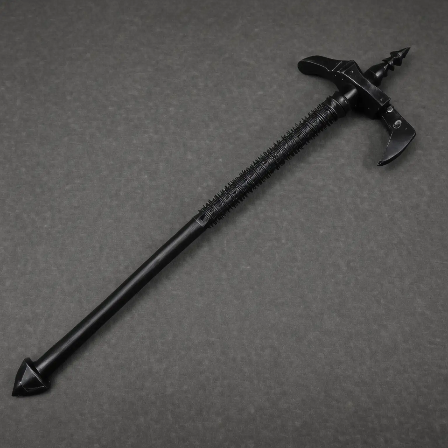 Formidable-Black-Spiked-War-Hammer-with-Long-Thin-Handle