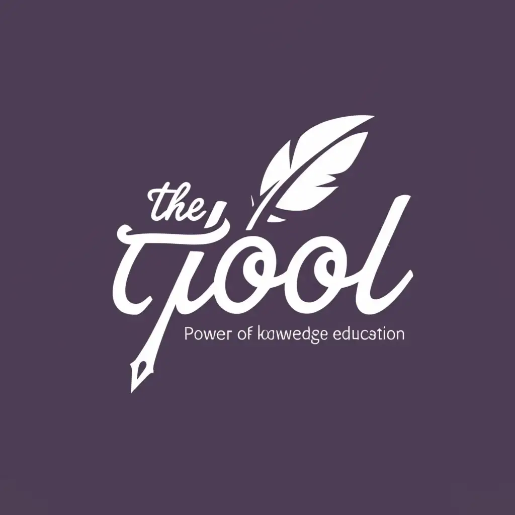 a logo design,with the text "The Tool", main symbol:Writing feather,Moderate,be used in Education industry,clear background