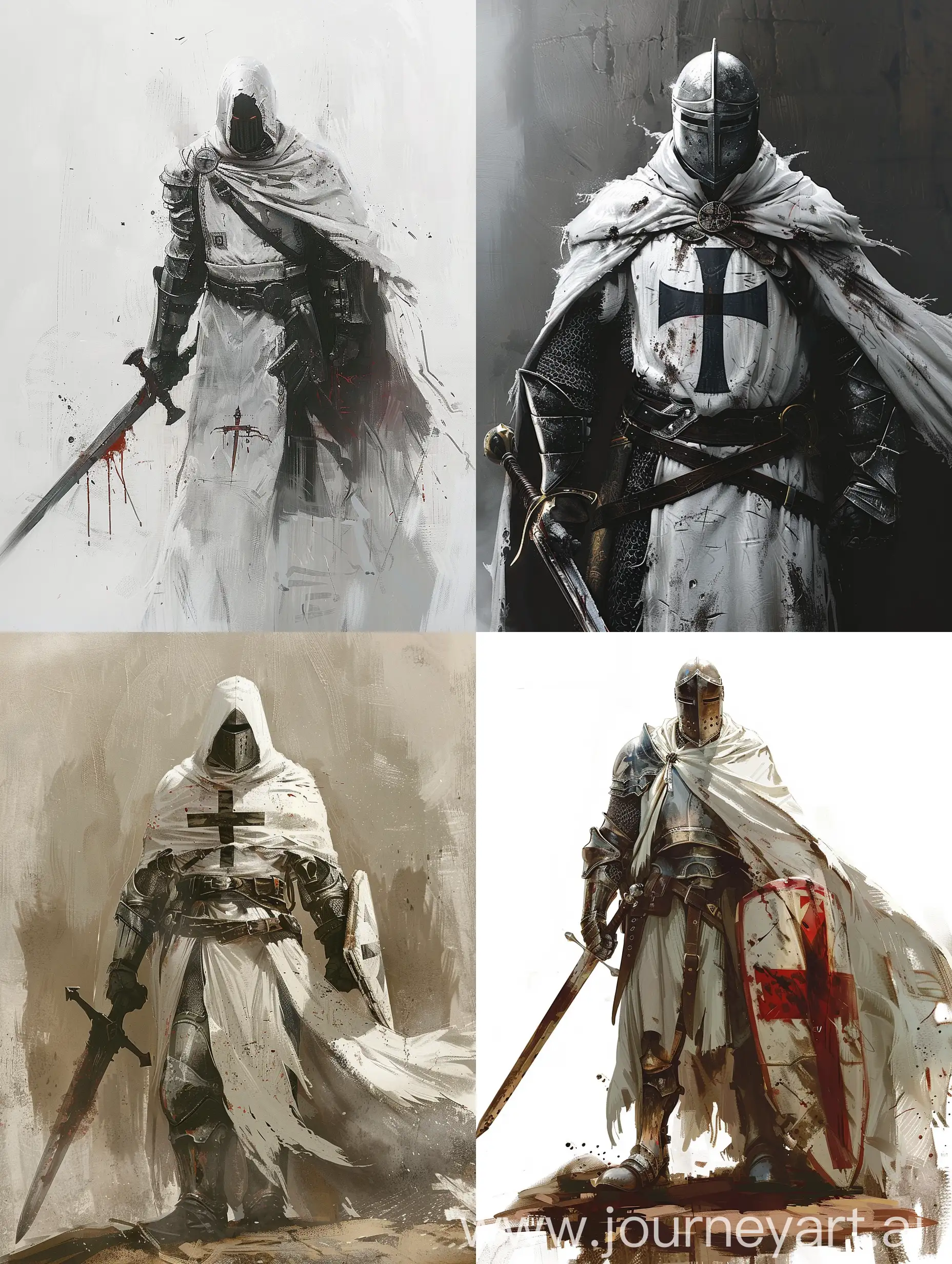 Рыцарь крестоносец в белом