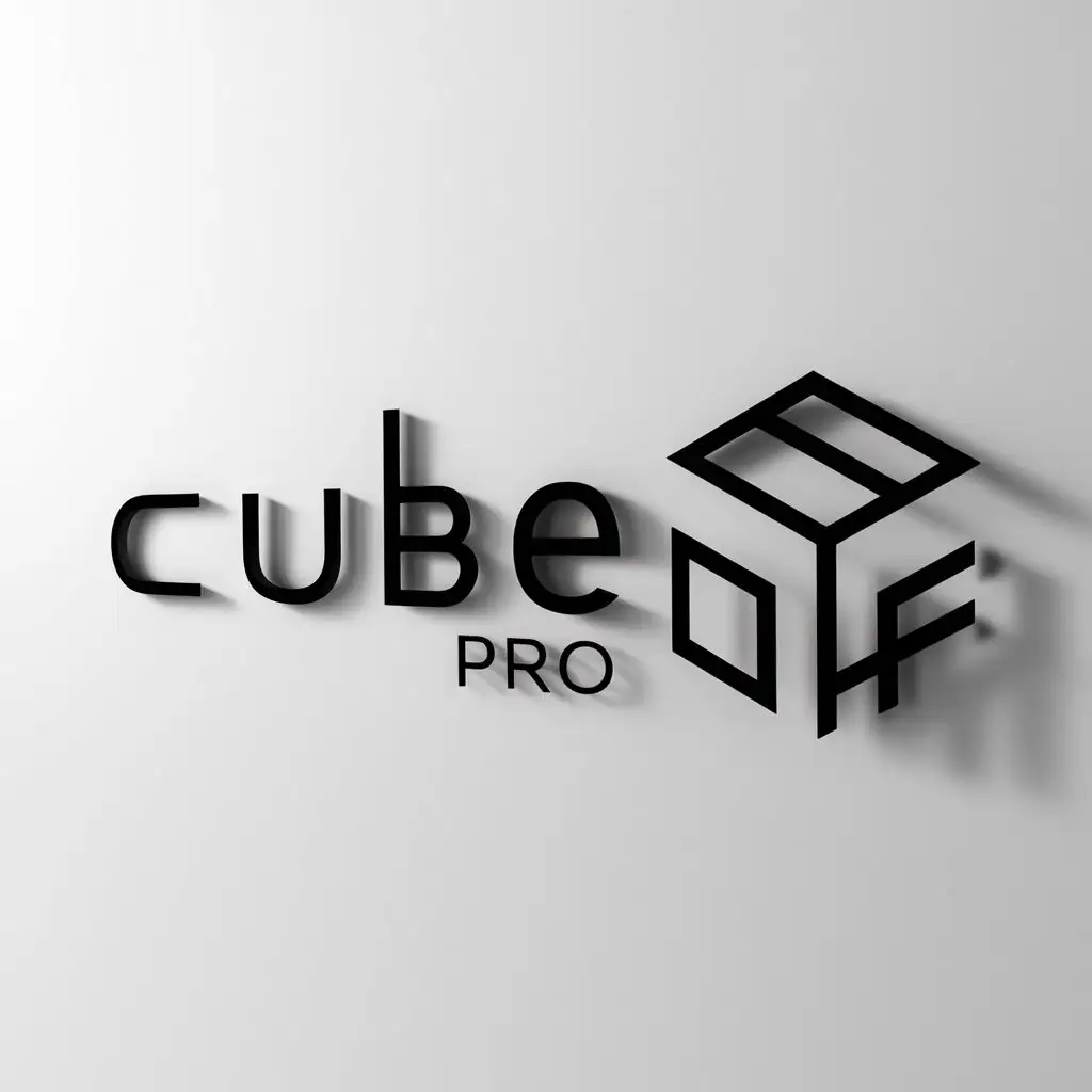 a logo design,with the text "Cube Pro", main symbol:Cube,Minimalistic,clear background