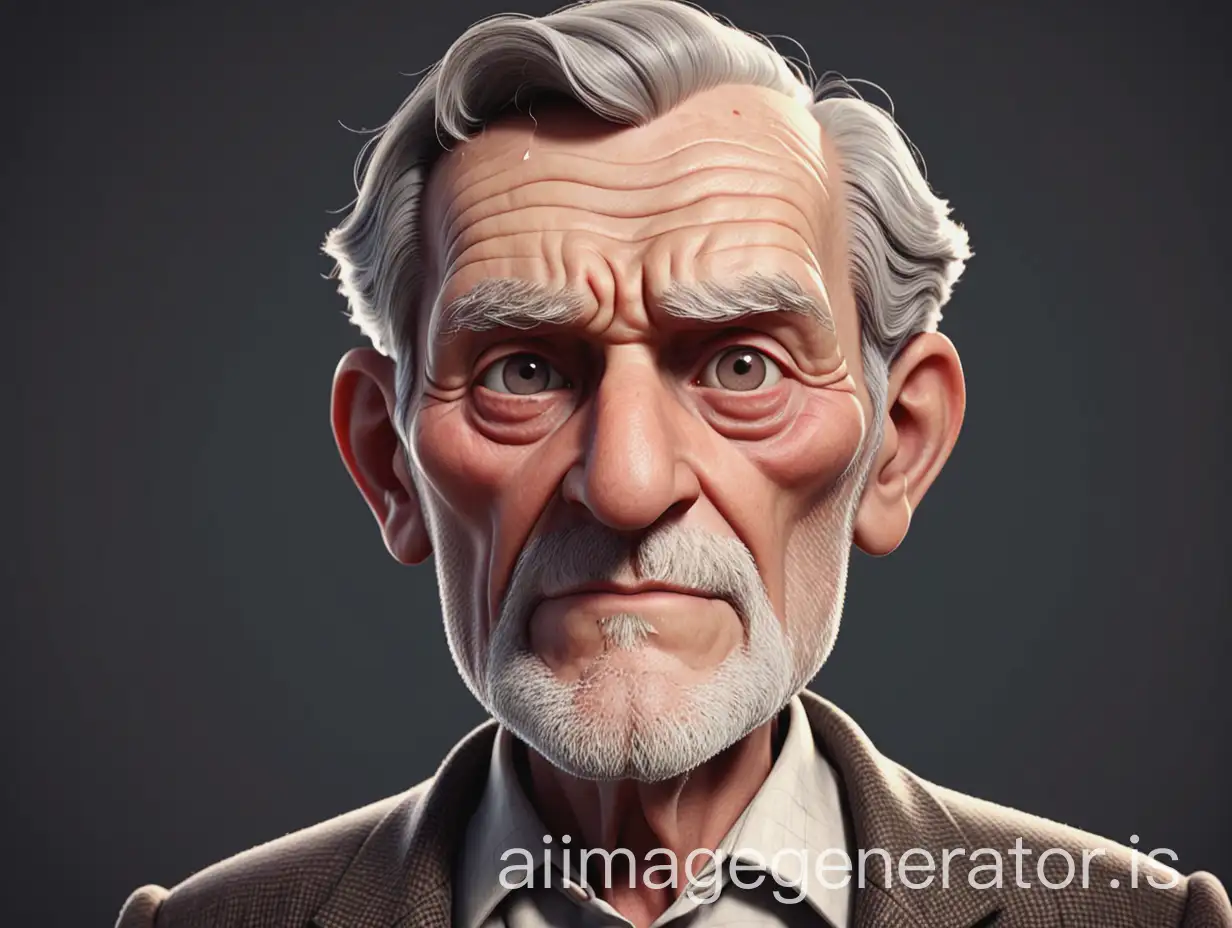 Animation An old handsome man