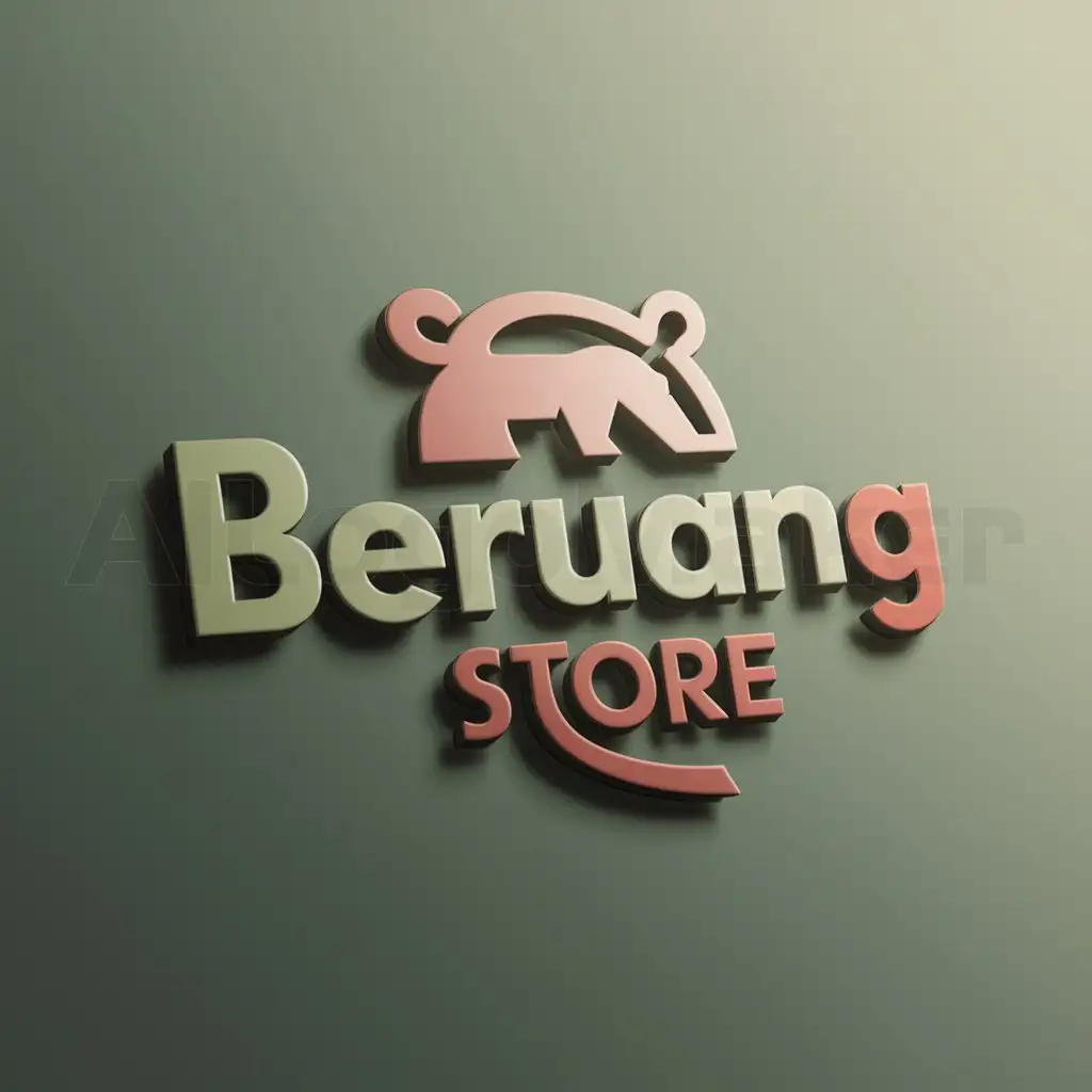 a logo design,with the text "Beruang Store", main symbol:Logo and company name is combined into one symbol, colorful but elegant, modern and abstract, giving positive affirmation,Moderate,clear background