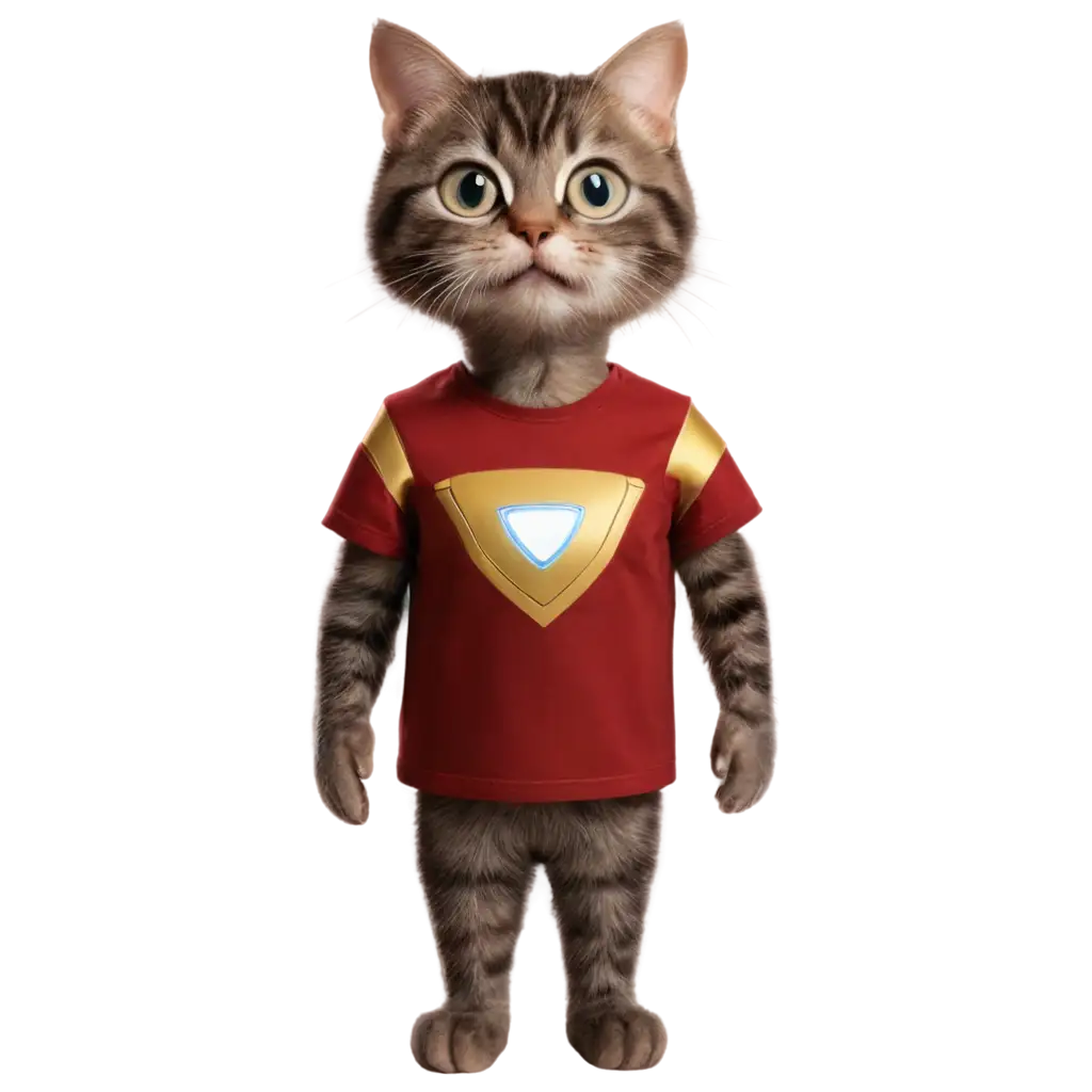 PNG-Image-Cat-Animated-with-Iron-Man-Shirt