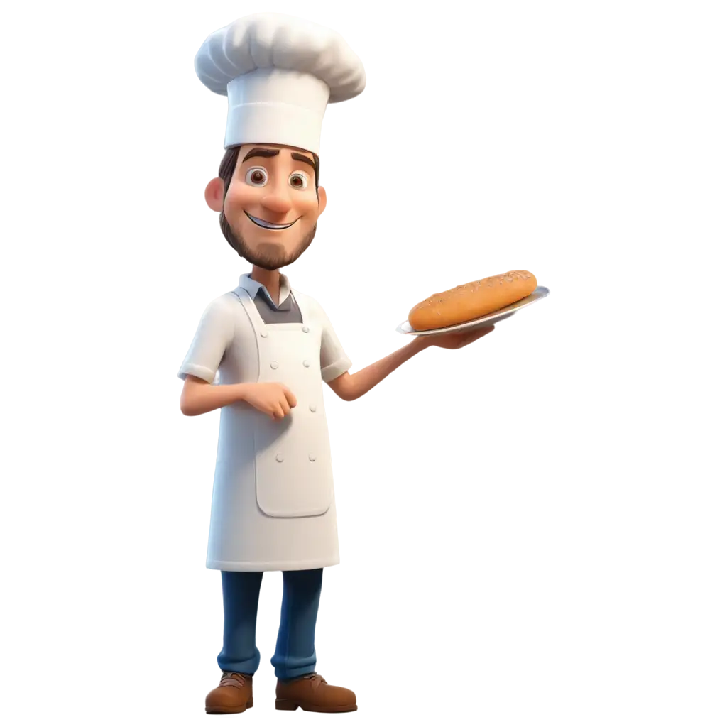 Cartoon Male Baker with White Hat PNG Delightful Bakery Character ...