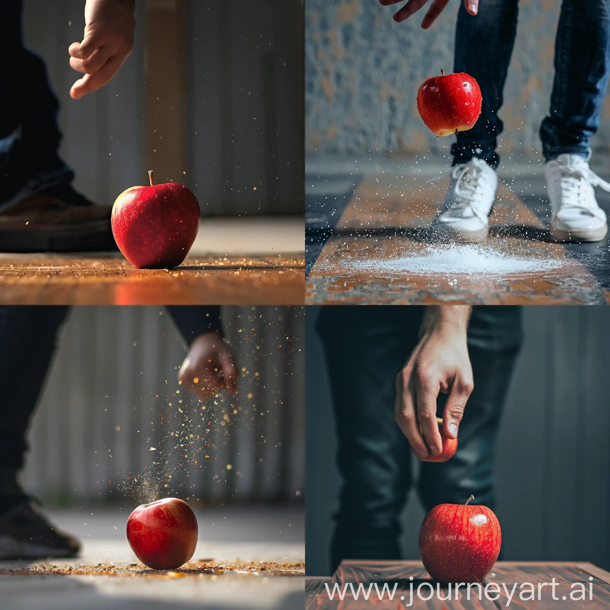 Person-Standing-and-Hitting-Apple