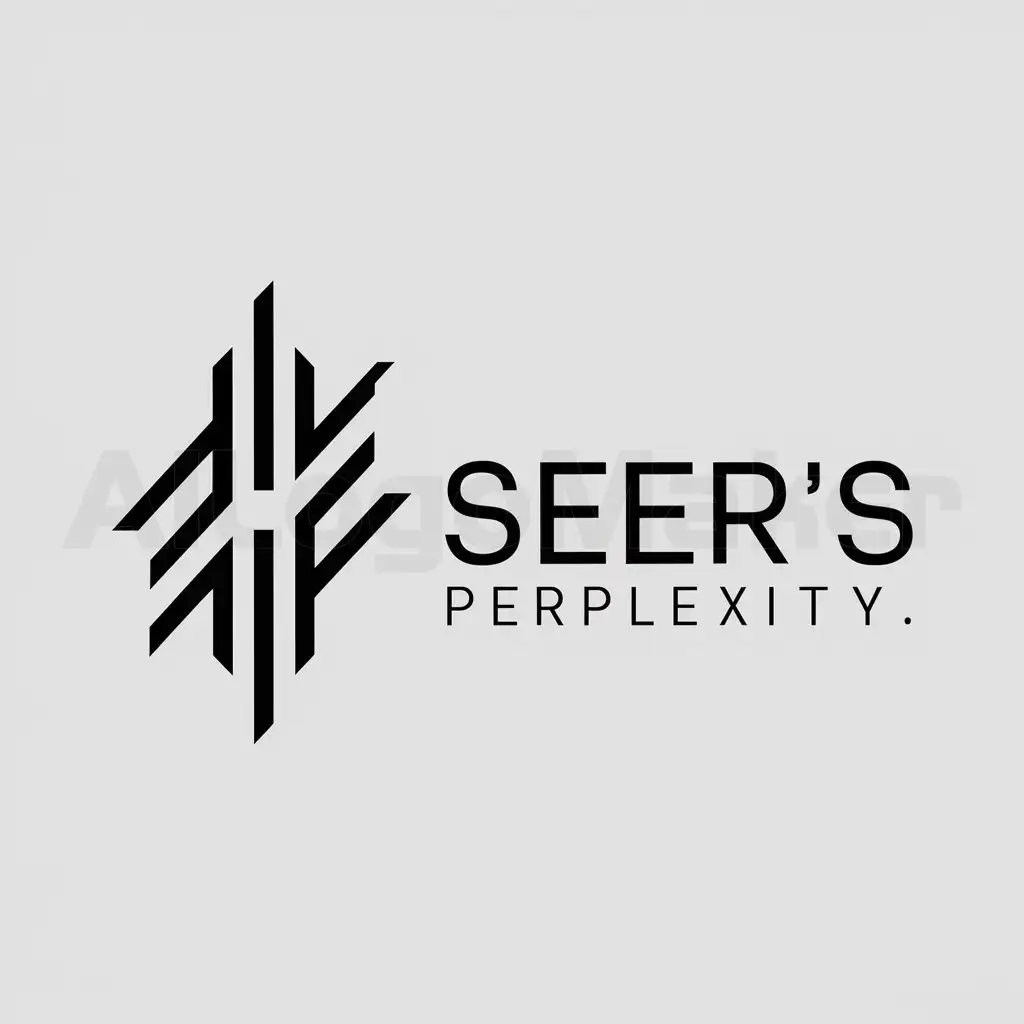 a logo design,with the text "seer's perplexity", main symbol:hardcore lines,Moderate,be used in Technology industry,clear background