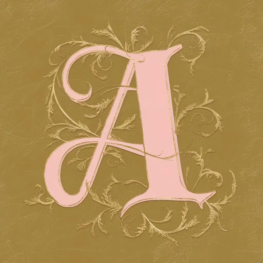 Baroque-Style-Large-English-Letter-A-in-Gentle-Pink-Color