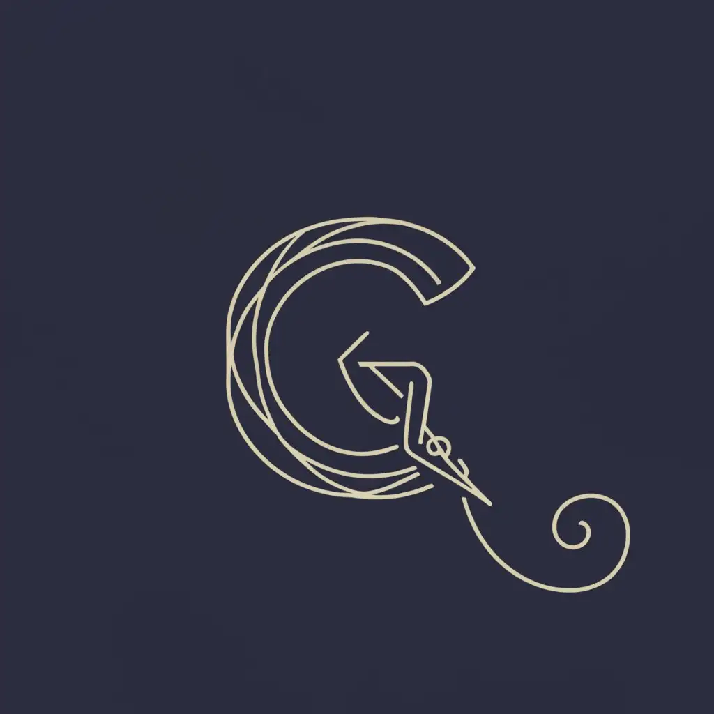 a logo design,with the text "Gili embroidered", main symbol:The letter "G" followed by a sewing needle,Moderate,be used in Entertainment industry,clear background