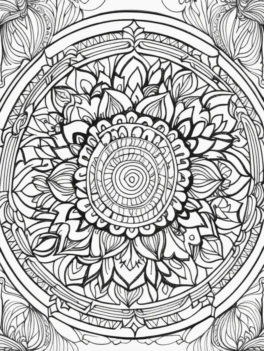 Intricate Mandala Design for Adult Coloring