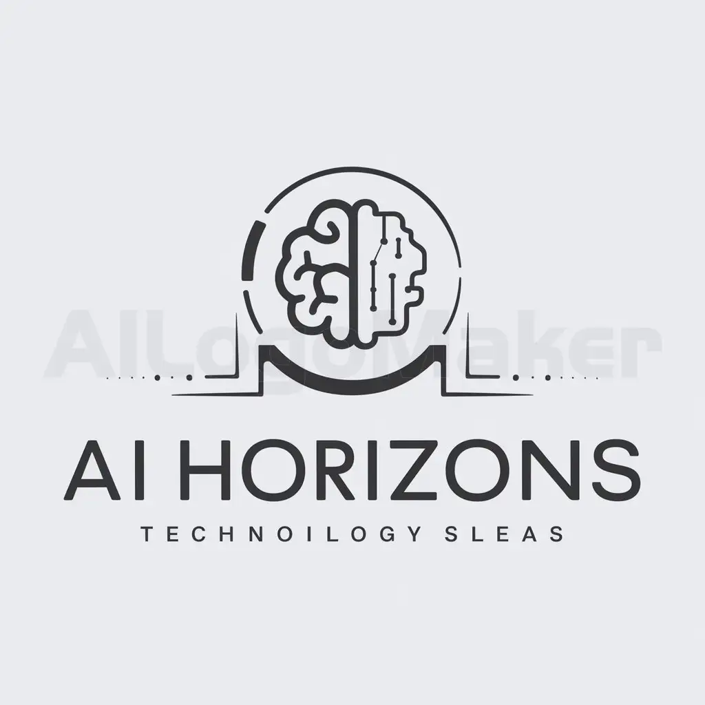 a logo design,with the text "AI Horizons", main symbol:AI,Moderate,be used in Technology industry,clear background