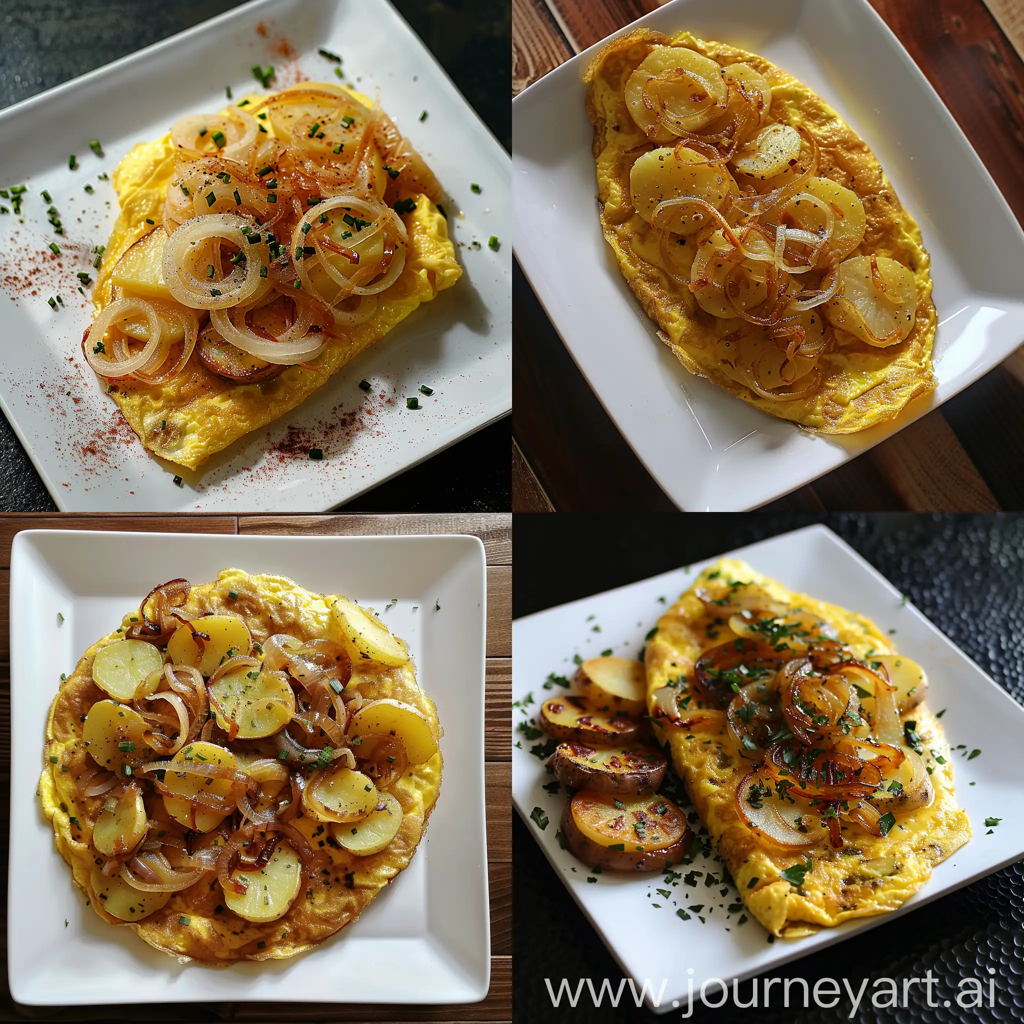 Savory-Potato-Omelette-with-Caramelized-Onion-on-Square-White-Plate