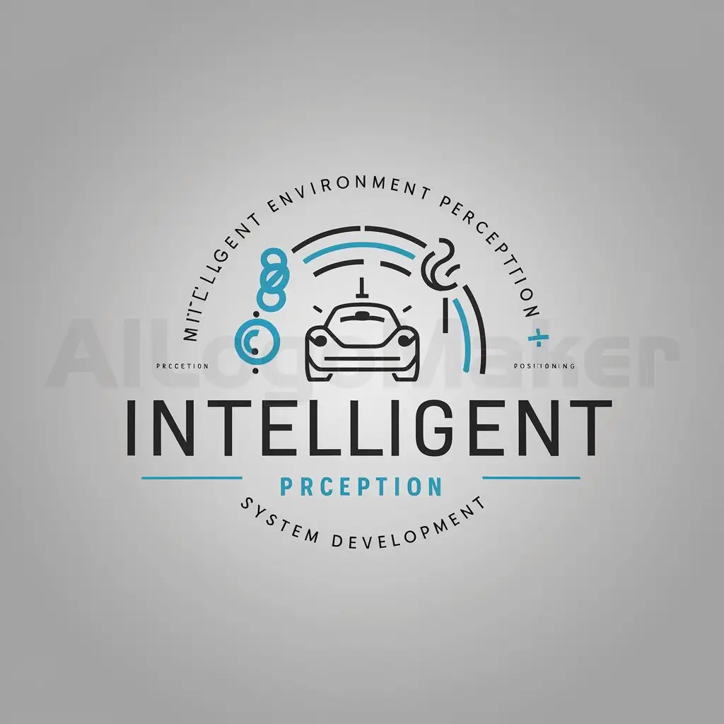a logo design,with the text "intelligent environment perception and location system development", main symbol:autonomous driving, environment perception, positioning, intelligent,Minimalistic,be used in Internet industry,clear background