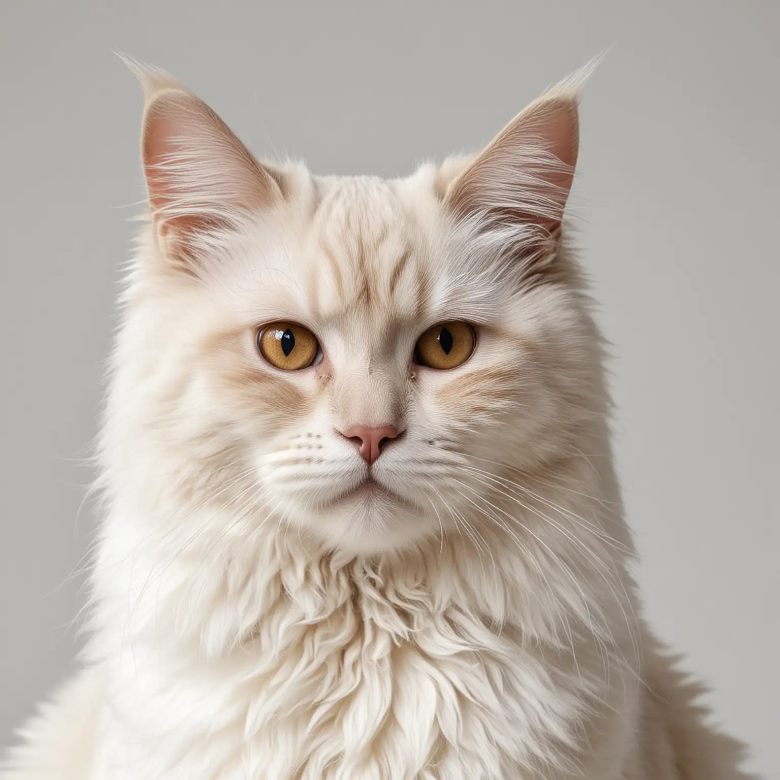 Gato oriental de pelo largo con un fondo blanco
