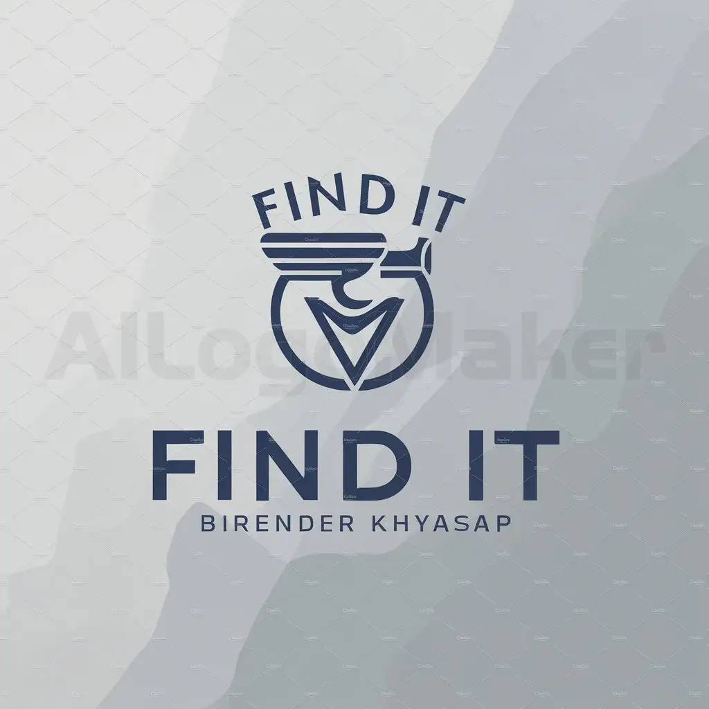 a logo design,with the text "Find It", main symbol:CCTV Camera and GPS with pin point icon,Moderate,be used in Birender Khyasap industry,clear background