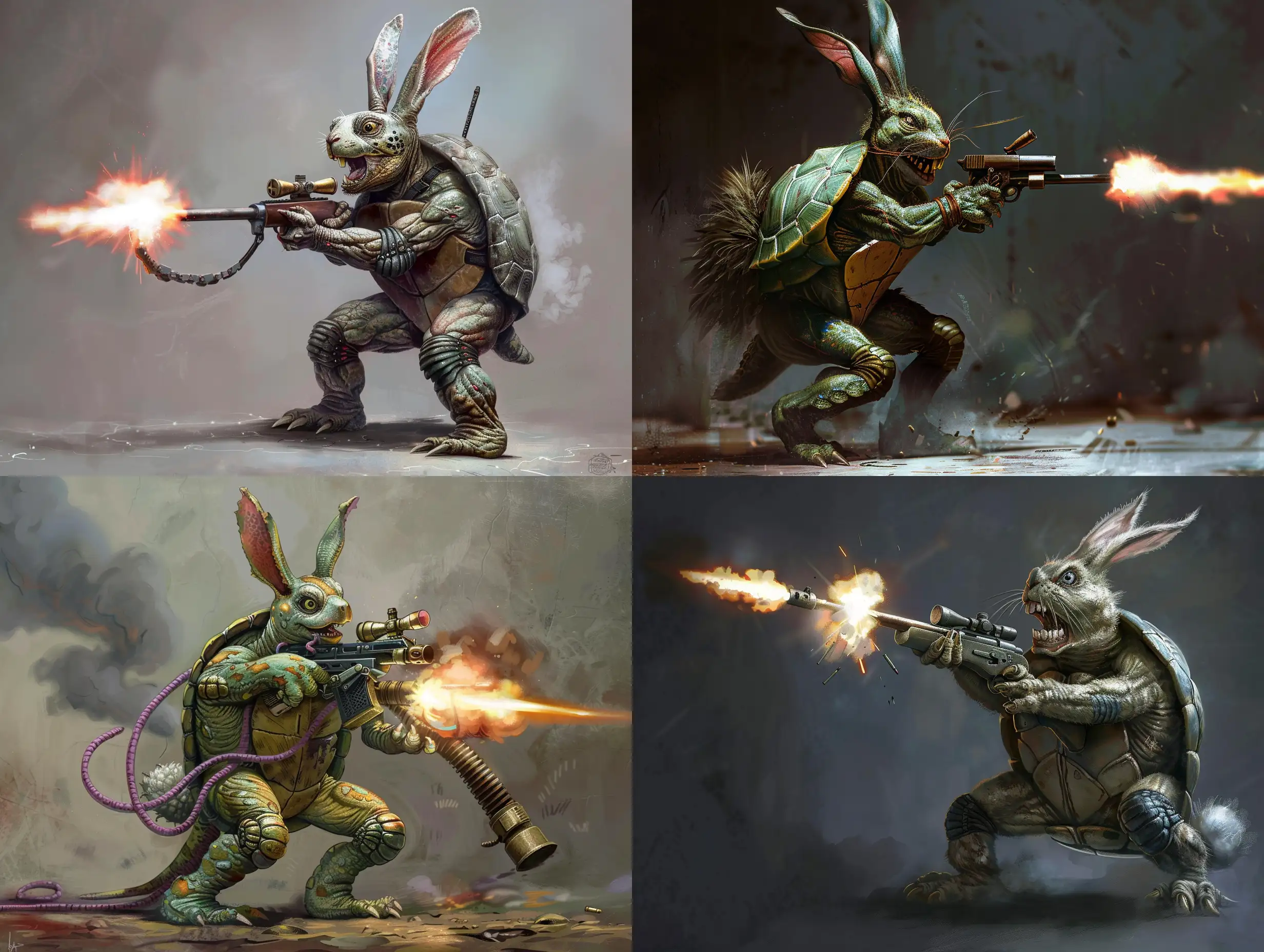 Mutant-TurtleRabbit-Wielding-Machine-Gun-in-Ferocious-Combat