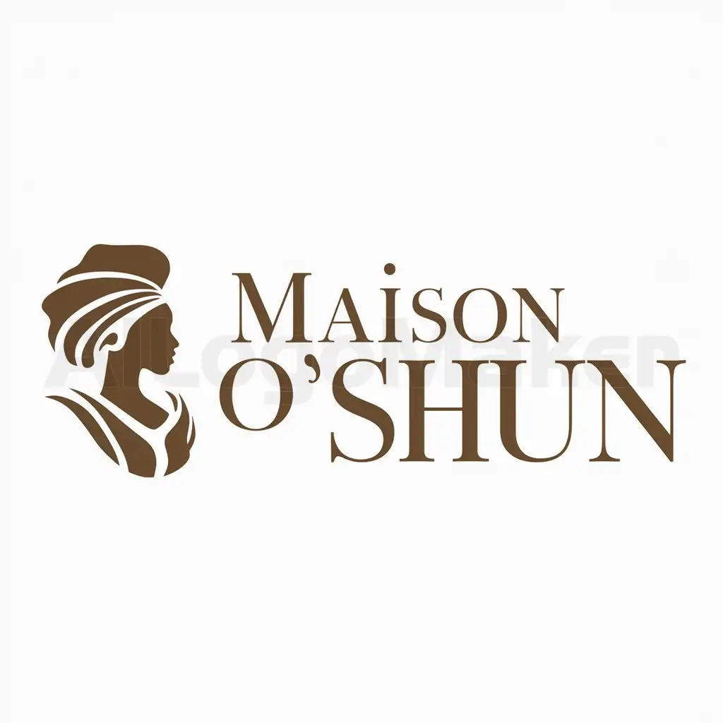 a logo design,with the text "maison o'shun", main symbol:African woman,Moderate,be used in Retail industry,clear background
