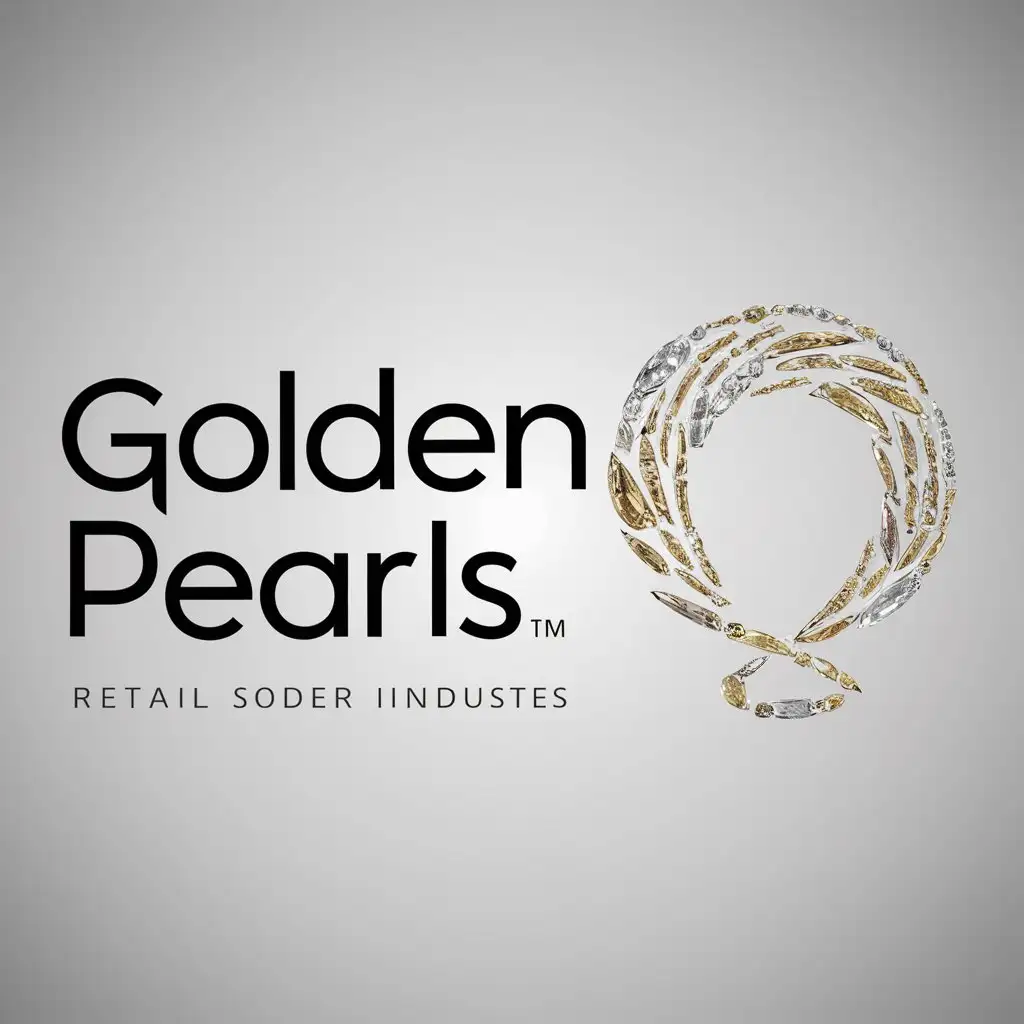 a logo design,with the text "golden pearls", main symbol:precious stones, youth, strong, fresh,Moderate,be used in Retail industry,clear background