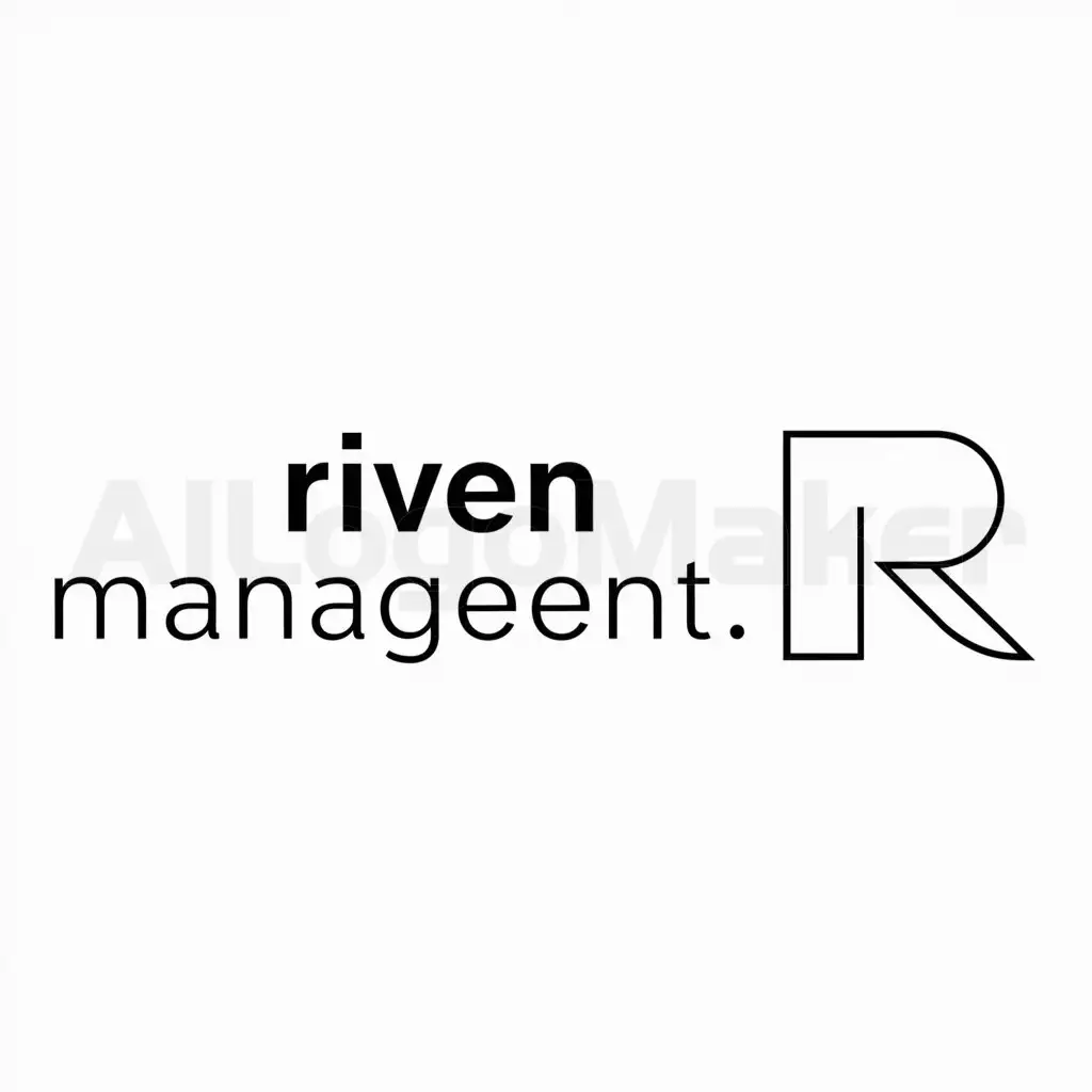 LOGO-Design-for-Riven-Management-Modern-Text-with-Network-Symbol-on-Clear-Background
