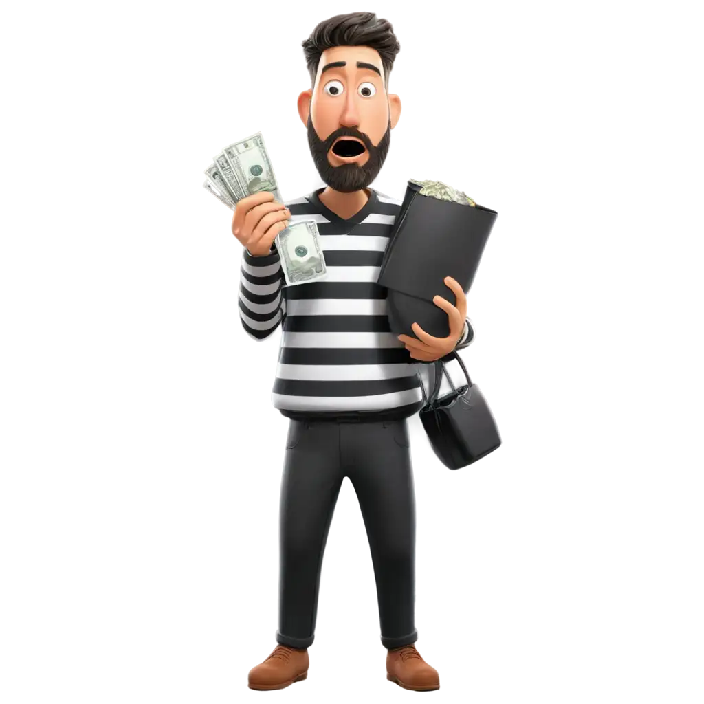 Cartoon-Prisoner-Shocked-While-Holding-Bags-of-Money-HighQuality-PNG-Image