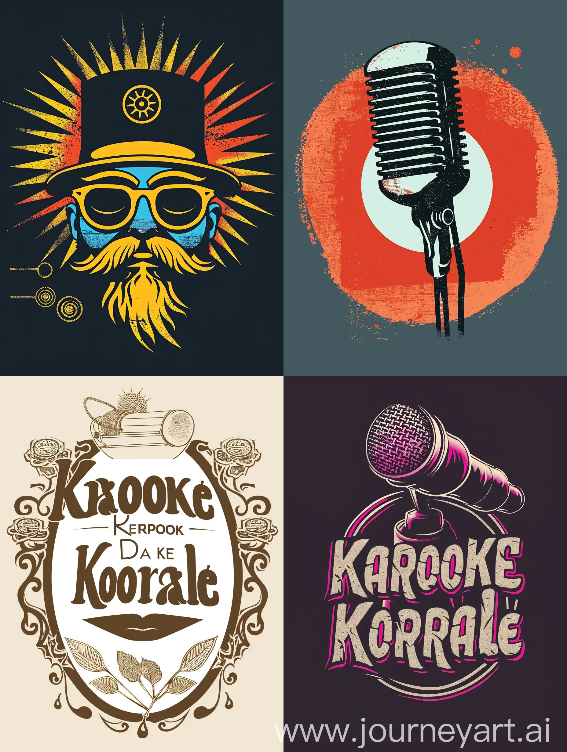 придумать логотип  Караоке клубу где раньше находились дачи творческой интеллигенции: писатели, актеры, режиссеры. С названием караоке "Karaoke Korral "  
