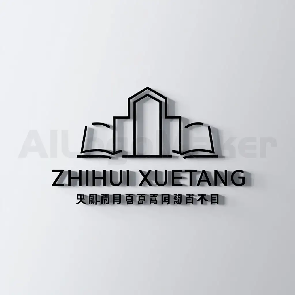 a logo design,with the text "Zhihui Xuetang", main symbol:academy,Minimalistic,clear background