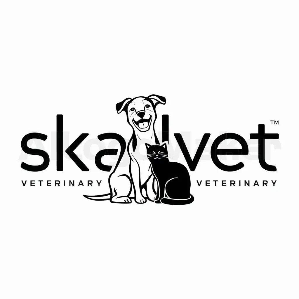 a logo design,with the text "skalivet", main symbol:dog and cat,Moderate,be used in vétérinaire industry,clear background