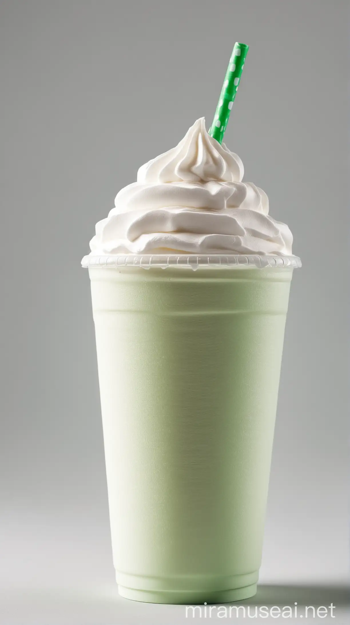 Delicious ThreeLayer Milkshake with Whipped Cream in Disposable Cup