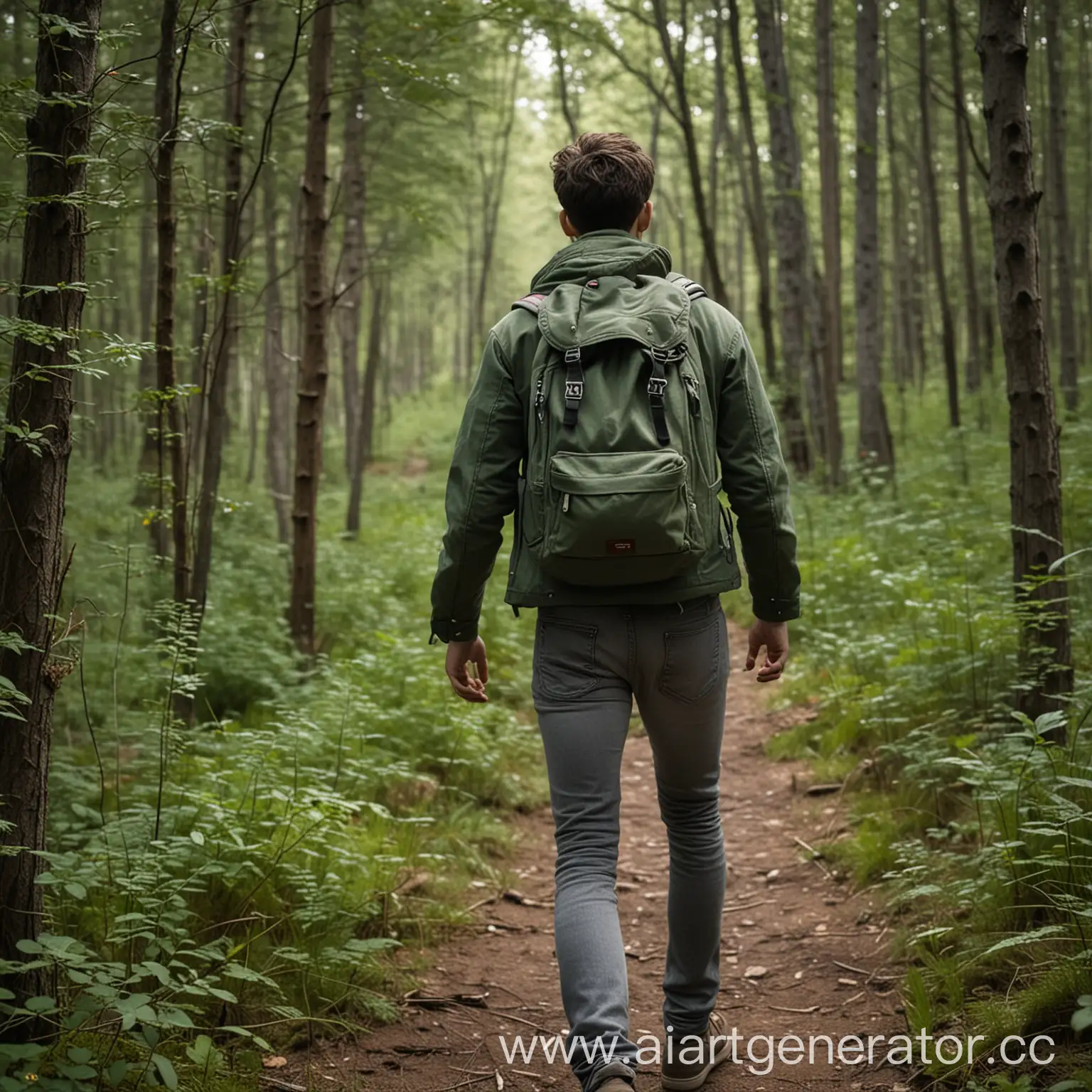 Exploring-the-Forest-Young-Man-in-Green-Jacket-and-Backpack