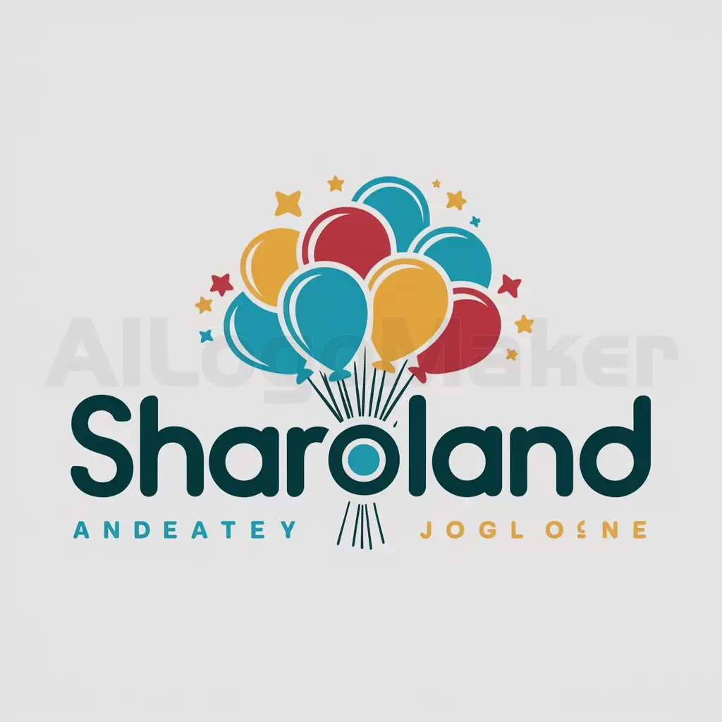 a logo design,with the text "Sharoland", main symbol:Balloons,Moderate,clear background