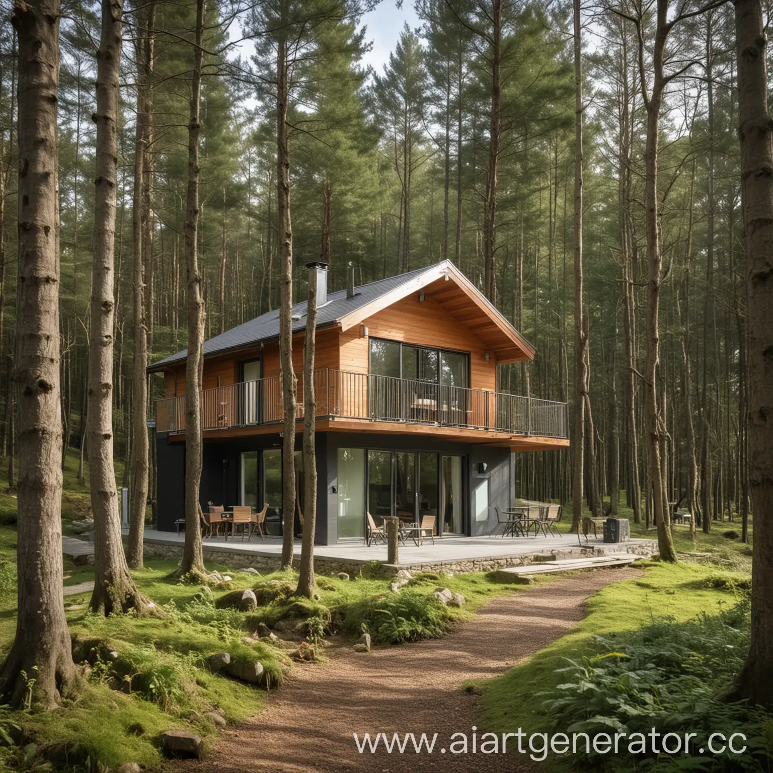 Modern-Cottage-in-Quiet-Forest-Setting