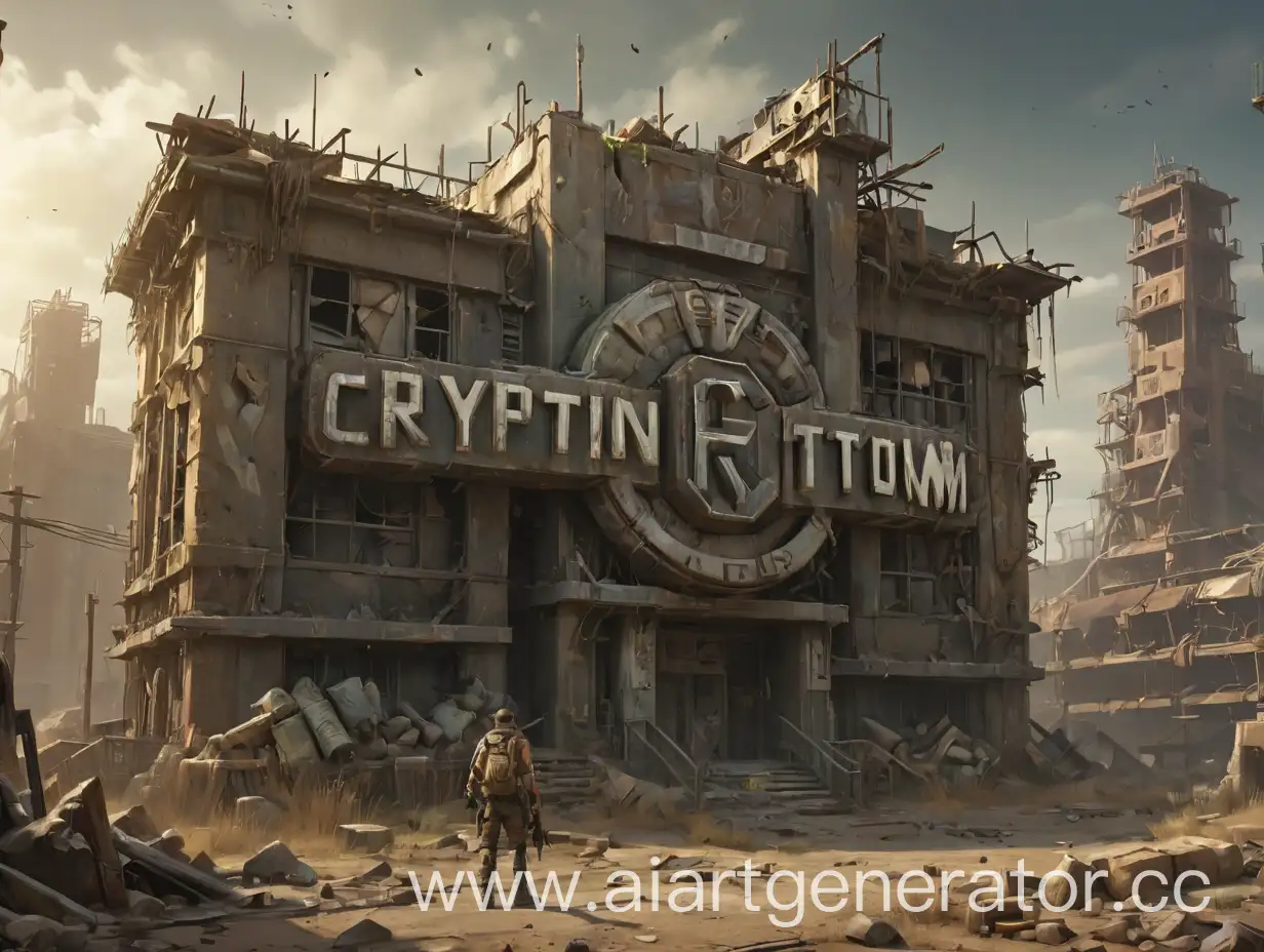 Logo of the post-apocalyptic game with the title and inscription: Cryptonium.