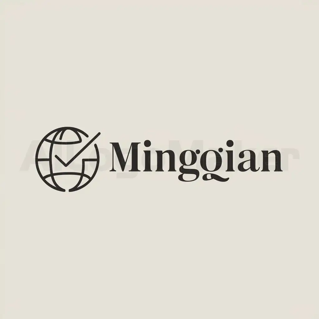 a logo design,with the text "mingqian", main symbol:Earth, cross-border e-commerce,Moderate,be used in Retail industry,clear background