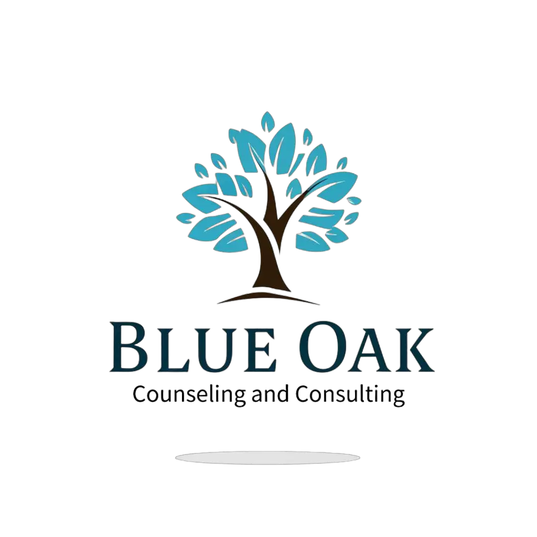 a logo design,with the text "Blue Oak Counseling & Consulting", main symbol:blue oak tree,Minimalistic,be used in Medical Dental industry,clear background