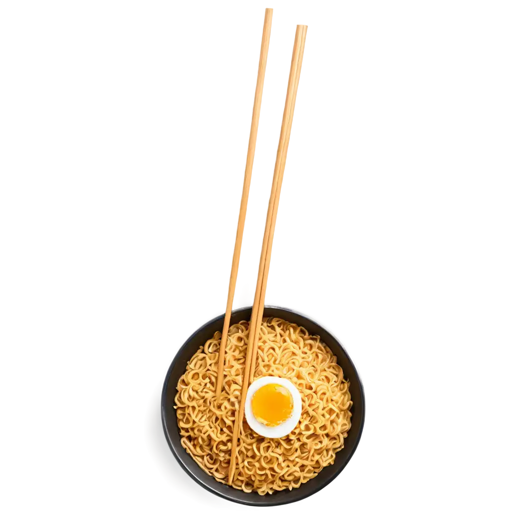 top view instant noodle with egg

