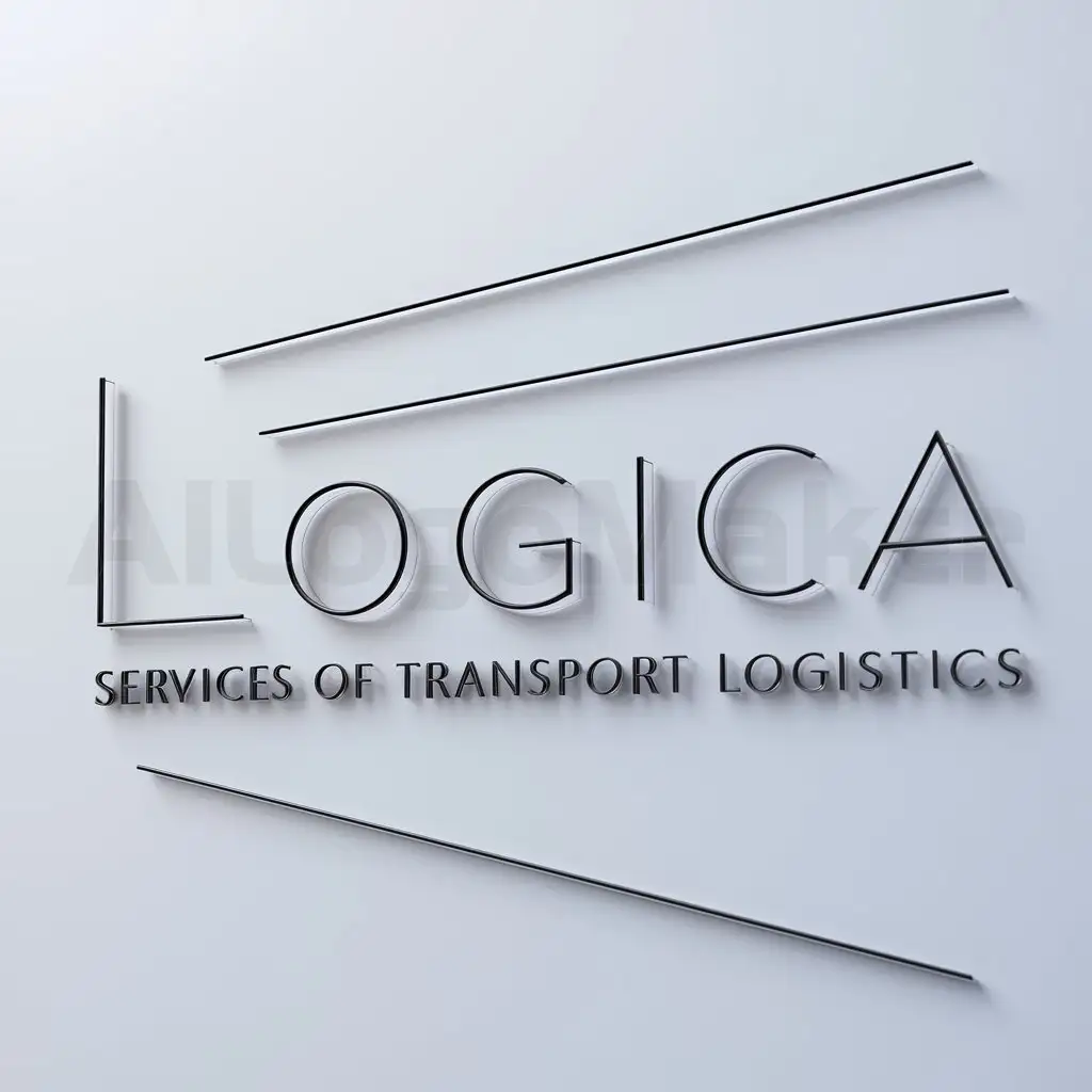 a logo design,with the text "Services of transport logistics", main symbol:Logica,Minimalistic,clear background