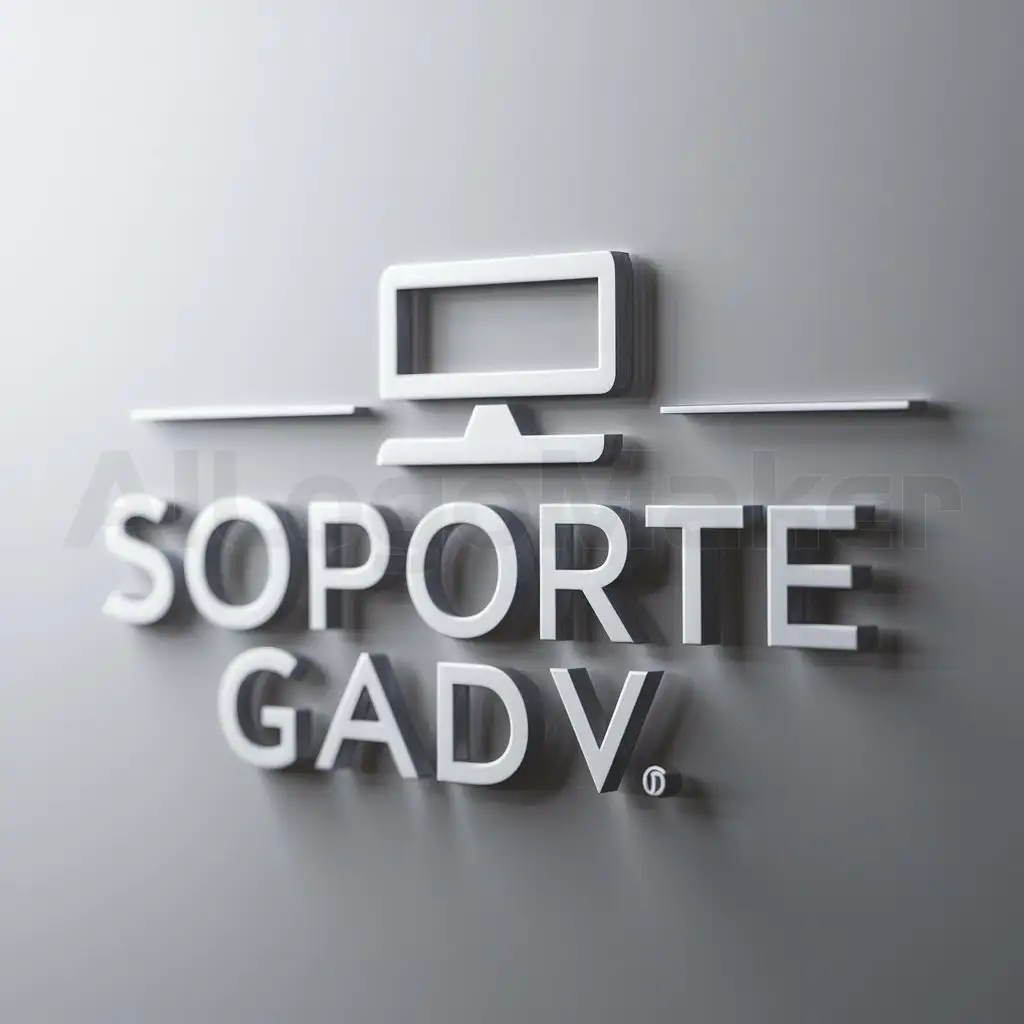 a logo design,with the text "SOPORTE GADV", main symbol:COMPUTADORA,Moderate,be used in Technology industry,clear background