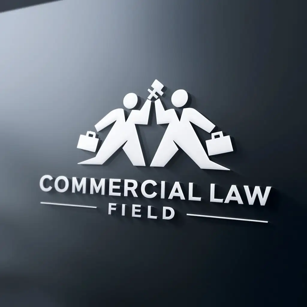 a logo design,with the text "commercial law field", main symbol:lawyer team,complex,be used in Legal industry,clear background