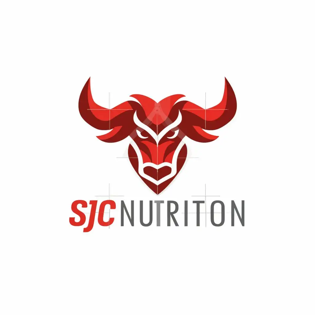 a logo design, with the text 'SJC Nutrition', main symbol:bull, Moderate, be used in Sports Fitness industry, clear background