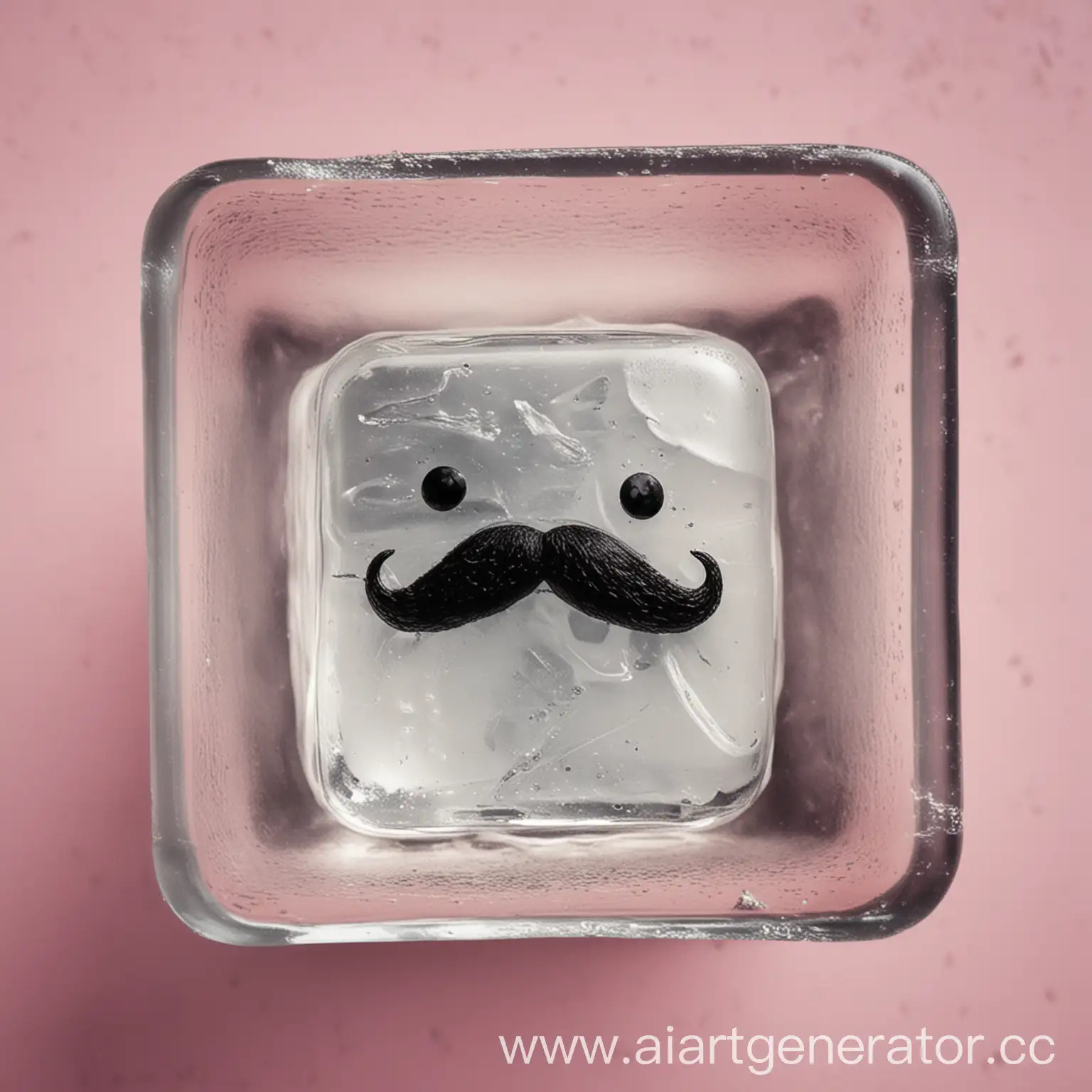 mustache in an ice cube
