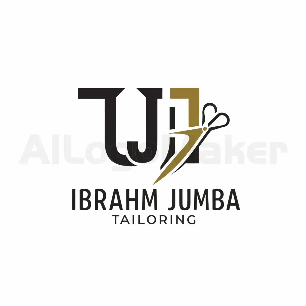 a logo design,with the text 'IBRAHIM JUMBA TAILORING', main symbol:I J T,Moderate,be used in Others industry,clear background