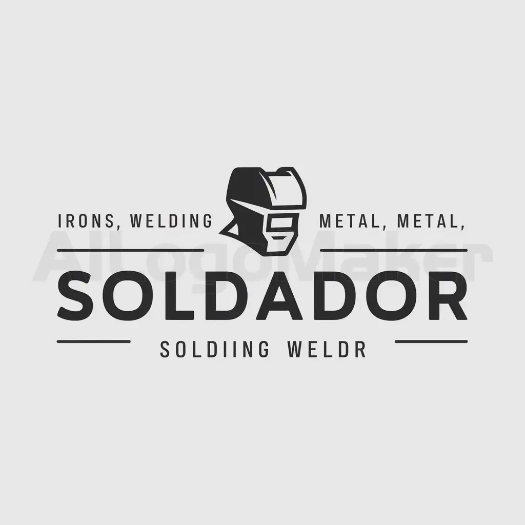 a logo design,with the text "Irons, welding, metal", main symbol:Soldador,Moderate,be used in  Others  industry,clear background
