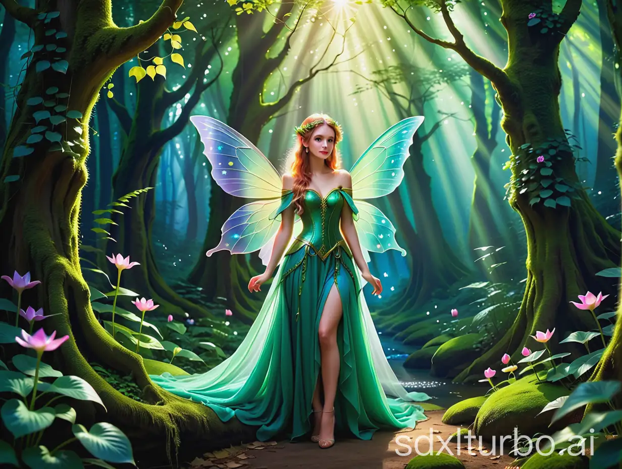 Enchanted-Forest-Fairy-Amidst-Sparkling-Trees