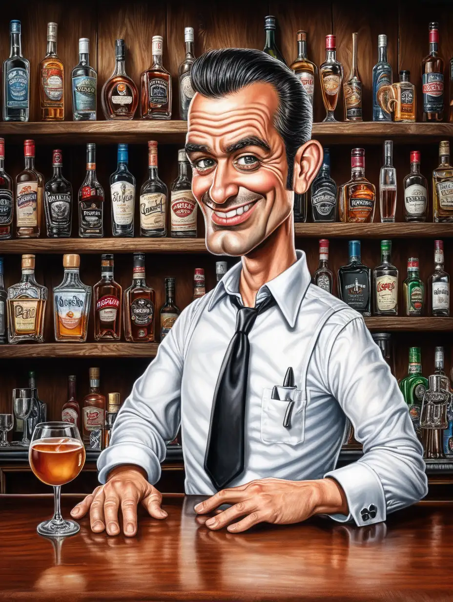 Understanding Bartender Caricature A Humorous Depiction of a Barkeeps Intuitive Insight
