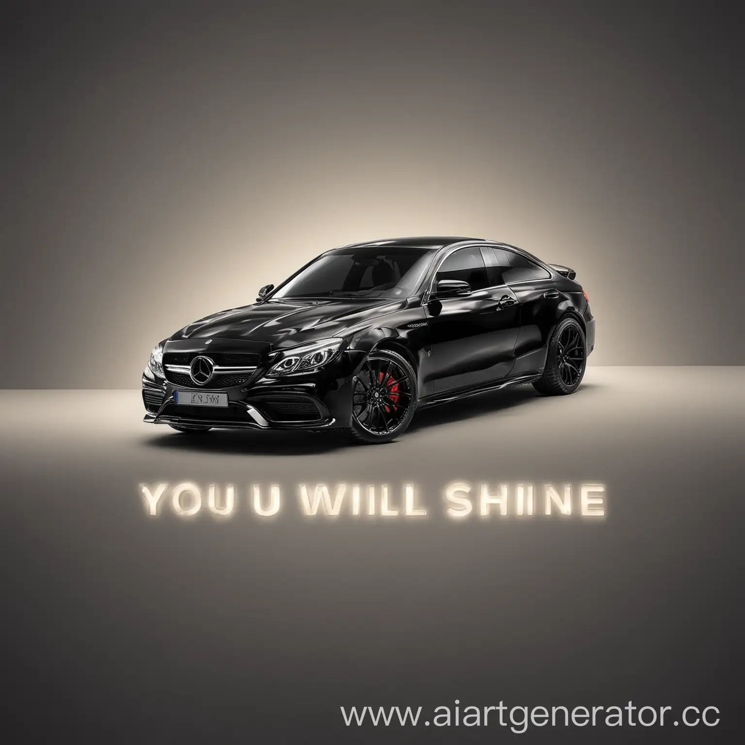 Black-Shiny-Car-on-Light-Background-with-You-Will-Shine-Inscription